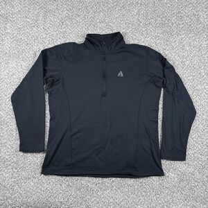 Eddie Bauer First Ascent Shirt Mens XL Black 1/4 Zip Pullover Base Layer